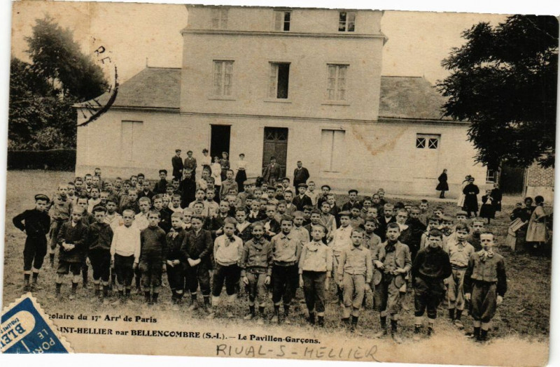 Carte postale ancienne Saint-Hellier par Bellencombre - La Pavillon Garcons à Saint-Hellier