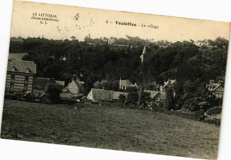 Carte postale ancienne Veulettes-Le village à Eu