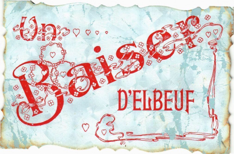 Carte postale ancienne Un Baisier d'Elbeuf à Elbeuf
