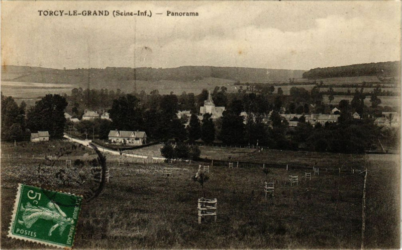 Carte postale ancienne Torcy Le Grand-Panorama à Torcy-le-Grand