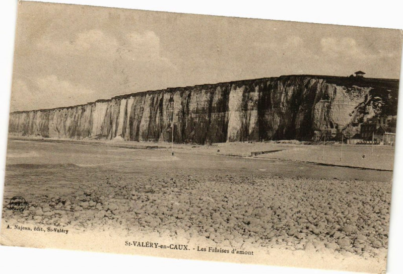 Carte postale ancienne Saint-Valery en Caux-Les Falaises d'amont à Ry