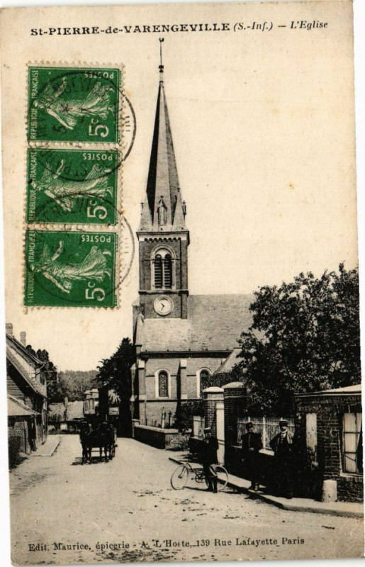 Carte postale ancienne Saint-Pierre de Varengeville-L'Eglise à Saint-Pierre-de-Varengeville