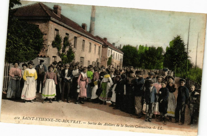 Carte postale ancienne Saint-Etienne de Rouvray-Sortie des Ateliers