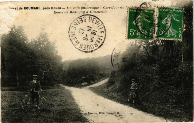 Carte postale ancienne Route de Montigny a Henouville à Montigny