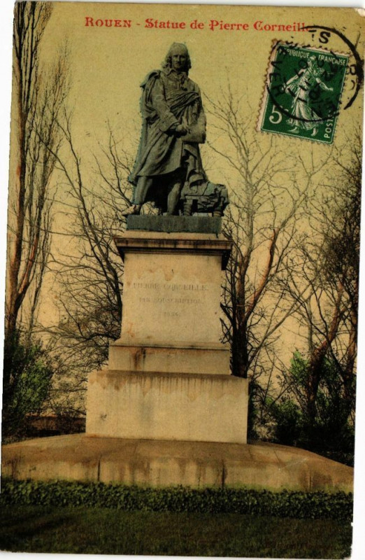Carte postale ancienne Rouen-Statue de Pierre Corneille à Rouen