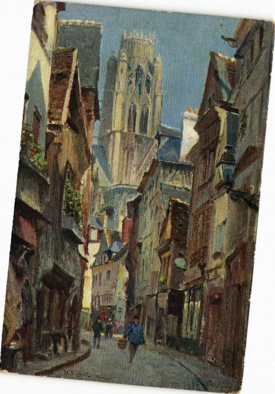 Carte postale ancienne Rouen-Rue Damiette à Rouen
