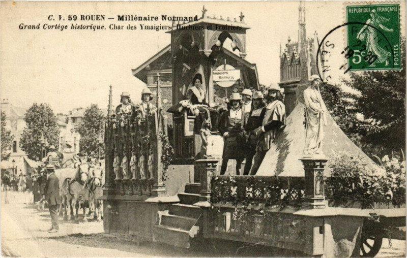 Carte postale ancienne Rouen-Millenaire Normand-Grand Cortege historique à Rouen