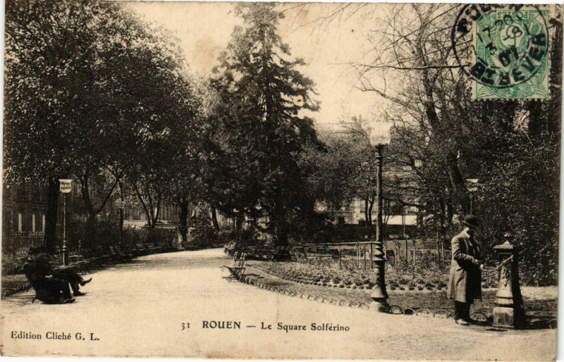 Carte postale ancienne Rouen-Le Square Solferino à Rouen