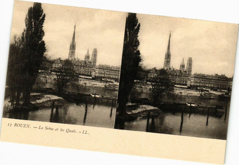 Carte postale ancienne Rouen-Le Seine et les Quais à Rouen