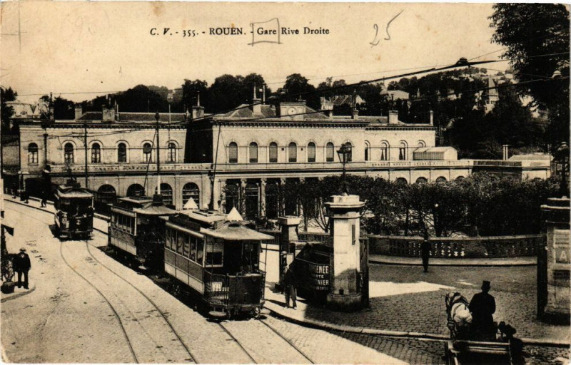 Carte postale ancienne Rouen-Gare Rive Droite à Rouen