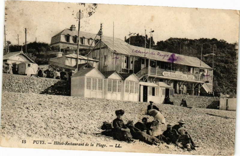 Carte postale ancienne Puys-Hotel Restaurant de la Plage