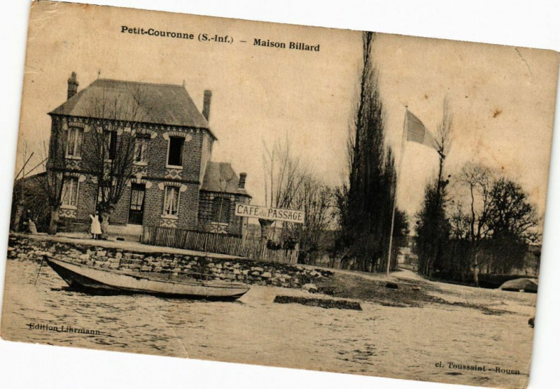 Carte postale ancienne Petit Couronne-Maison Billard à Petit-Couronne