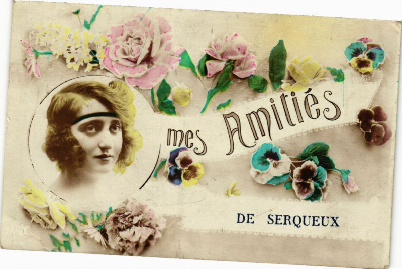 Carte postale ancienne Mes Amitiés de Serqueux à Serqueux