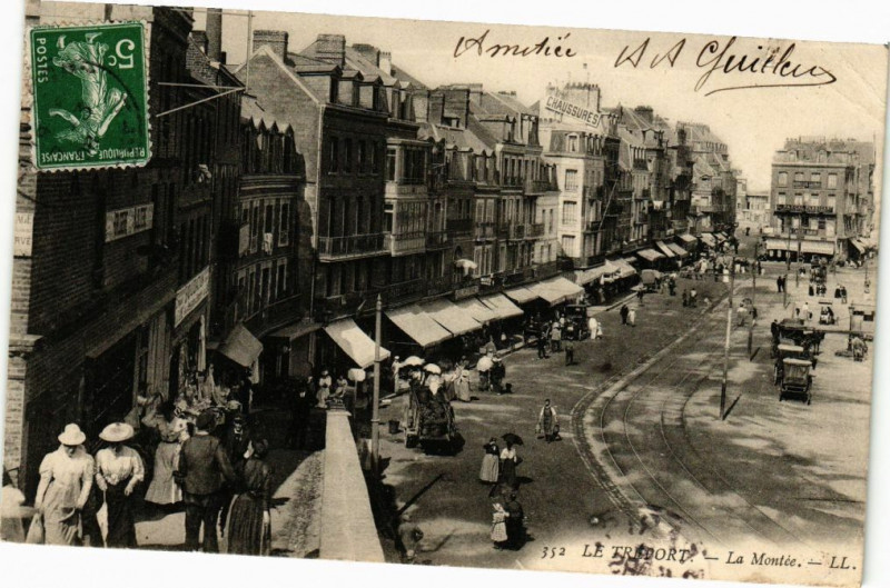 Carte postale ancienne Le Treport-La Montée au Tréport