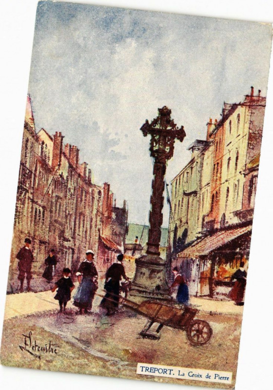 Carte postale ancienne Le Treport-La Croix de Pierre au Tréport
