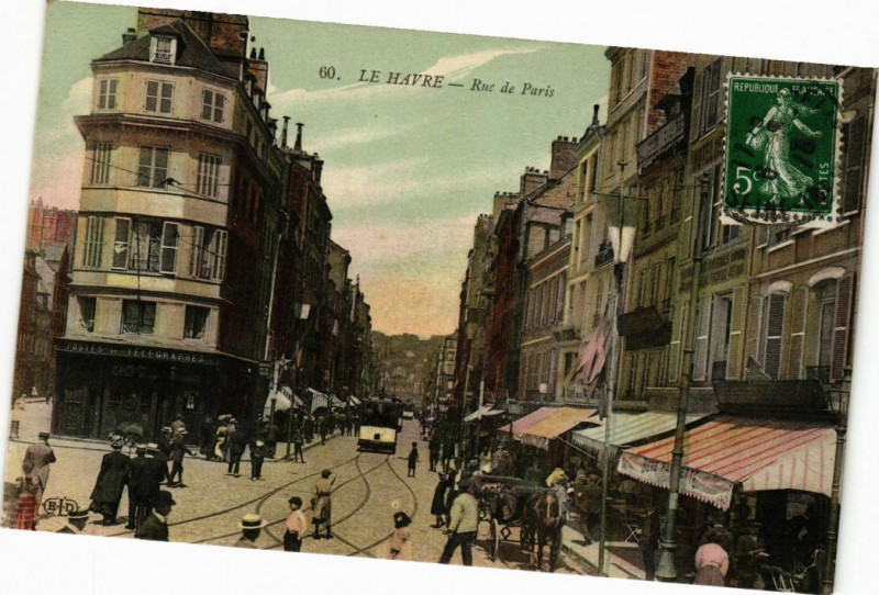 Carte postale ancienne Le Havre-Rue de Paris au Havre