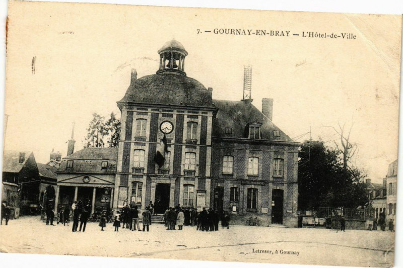 Carte postale ancienne Gournay en Bray-L'Hotel de Ville à Gournay-en-Bray