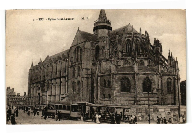 Carte postale ancienne Eu - Eglise Saint-Laurent à Eu