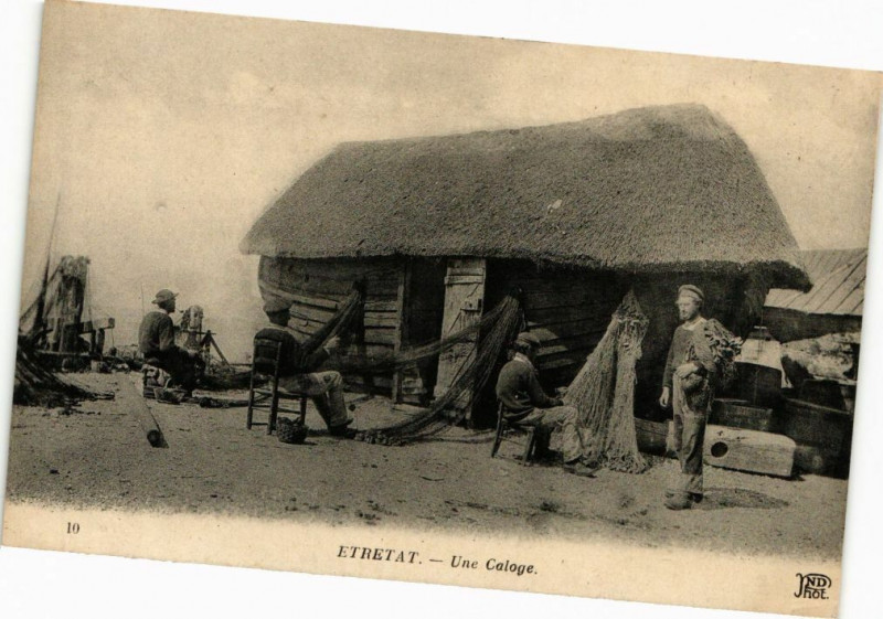 Carte postale ancienne Etretat-Une Caloge à Étretat