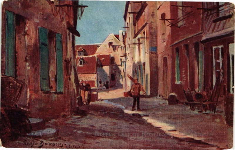 Carte postale ancienne Dieppe-Rue du petit fort à Dieppe