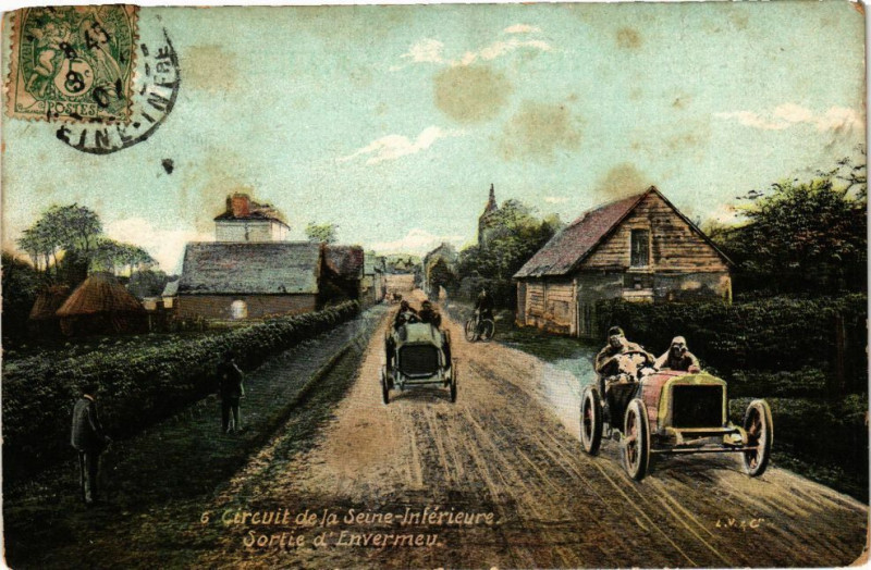 Carte postale ancienne Circuit de la Seine Interieure-Sortie d'Envermeu à Envermeu