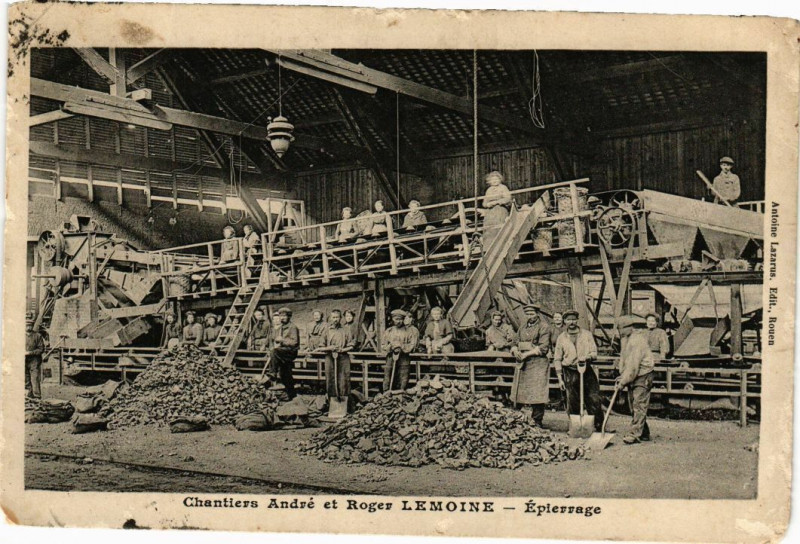 Carte postale ancienne Chantiers Andre et Roger Lemoine-Epierrage