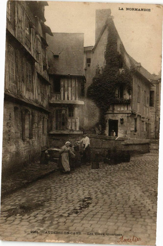 Carte postale ancienne Caudebec en Caux-Les Vieux Quartiers à Eu