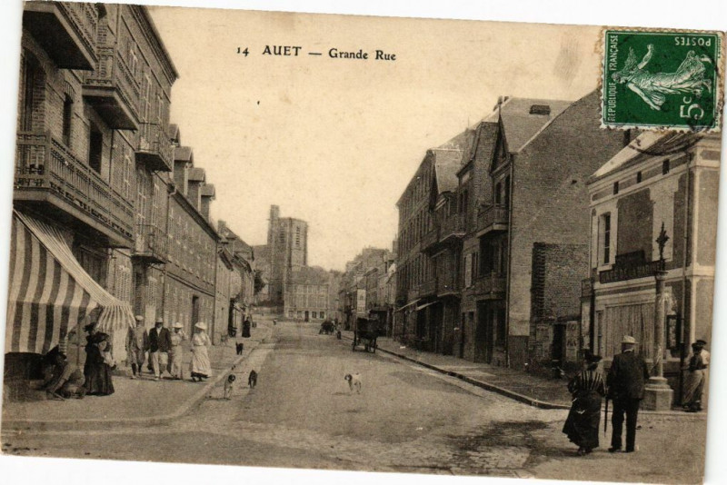 Carte postale ancienne Auet-Grande Rue