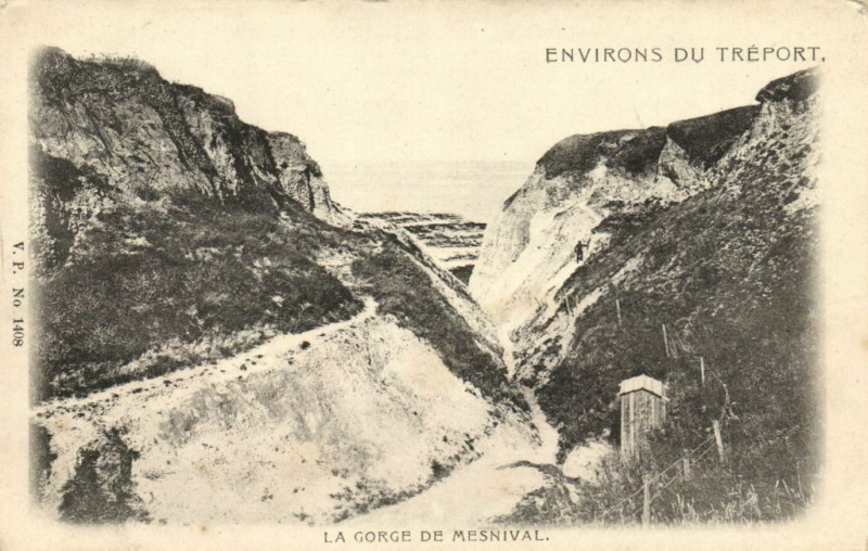 Carte postale ancienne Env. du Treport - La Gorge de Mesnival