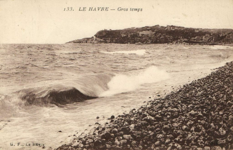 Carte postale ancienne Le Havre - Gros temps au Havre