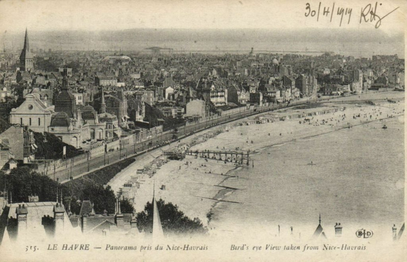 Carte postale ancienne Le Havre - Panorama pris du Nice-Havrais Bird's eye taken from... au Havre