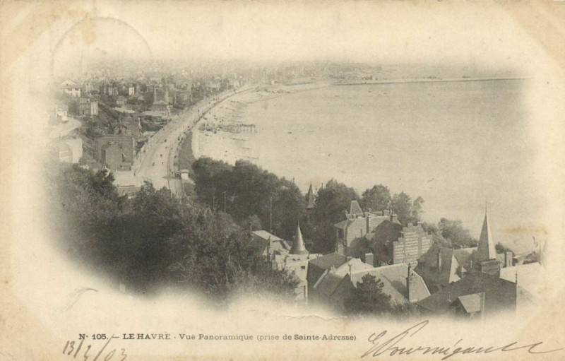 Carte postale ancienne Le Havre - Vue Panoramique (prise de Sainte-Adresse) au Havre