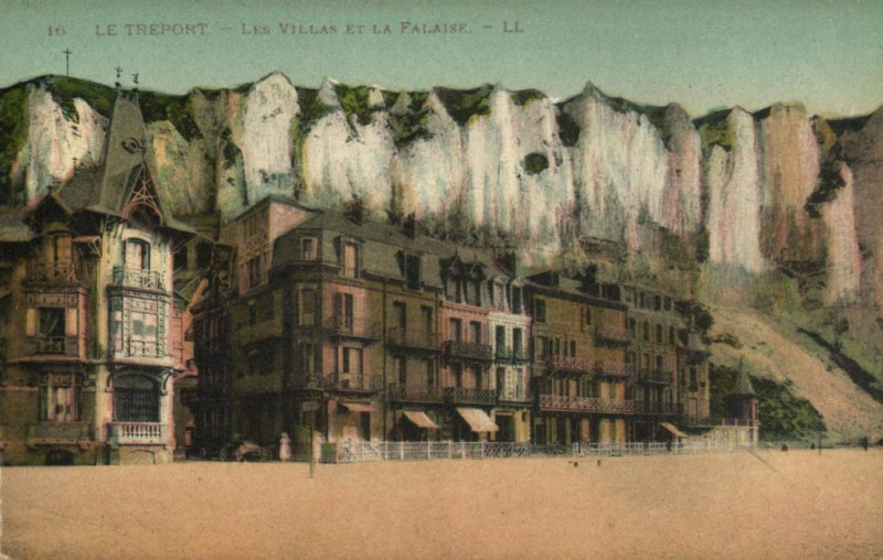 Carte postale ancienne Le Treport - Les Villas et la Falaise au Tréport