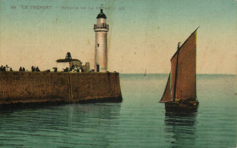 Carte postale ancienne Le Treport - Retour de la Port au Tréport