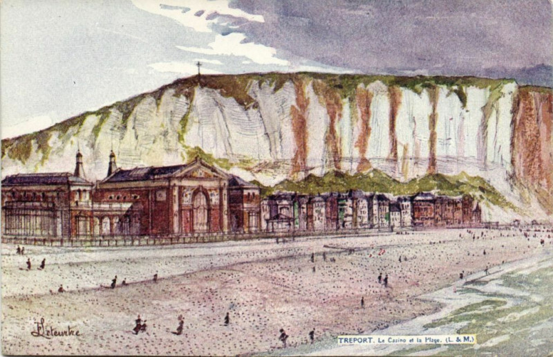 Carte postale ancienne Treport - Le Casino et la Plage (L.& M.)