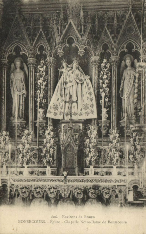 Carte postale ancienne Env. de Rouen - Bon-Secours - Eglise-Chapelle Notre-Dame de à Rouen