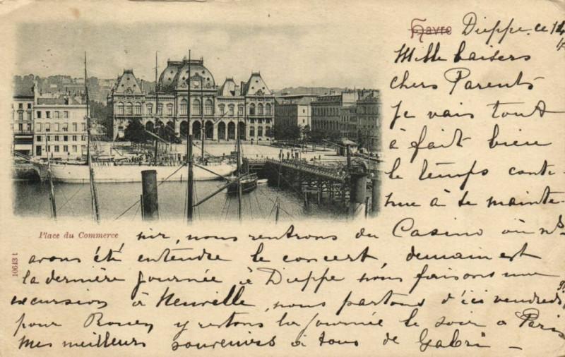 Carte postale ancienne Havre - Place du Commerce
