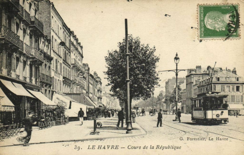 Carte postale ancienne Le Havre - Cours de la Republique au Havre