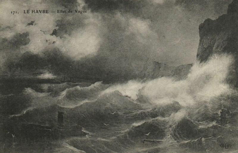 Carte postale ancienne Le Havre - Effet de Vague au Havre