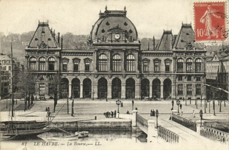 Carte postale ancienne Le Havre - La Bourse au Havre