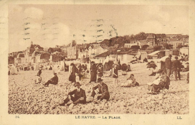 Carte postale ancienne Le Havre - La Plage au Havre