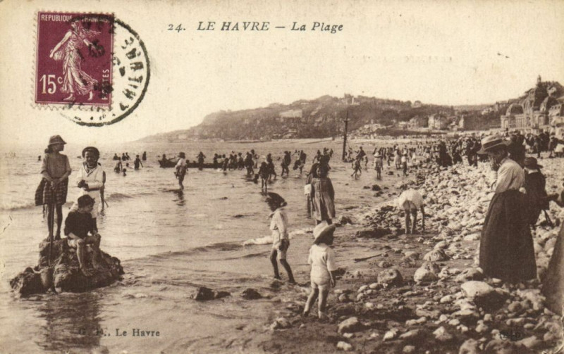 Carte postale ancienne Le Havre - La Plage au Havre
