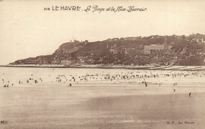 Carte postale ancienne Le Havre - La Plage et le Nice-Havrais au Havre