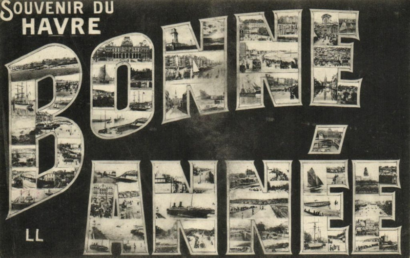 Carte postale ancienne Souvenir du Havre - Bonne Année