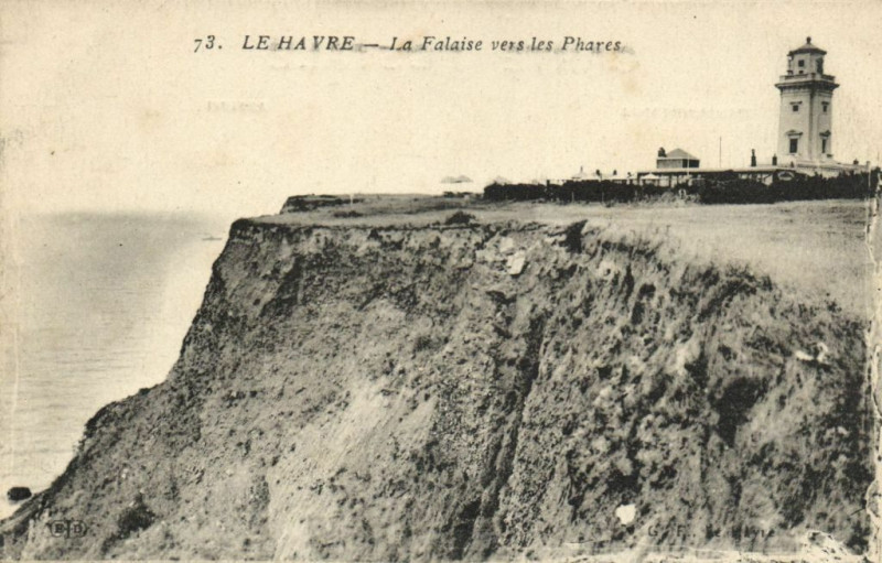 Carte postale ancienne Le Havre - La Falaise vers les Phares au Havre