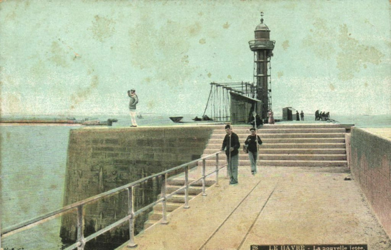 Carte postale ancienne Le Havre - La nouvelle jetée au Havre