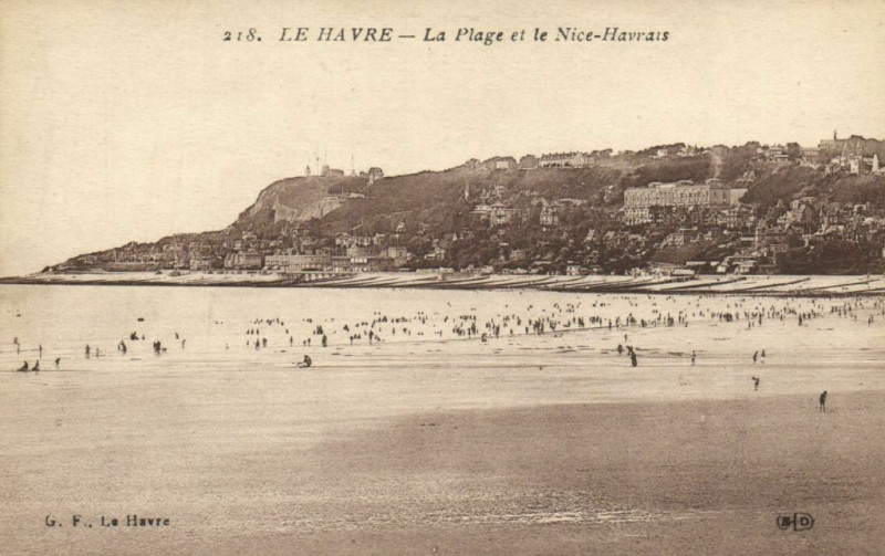 Carte postale ancienne Le Havre - La Plage et le Nice-Havrais au Havre
