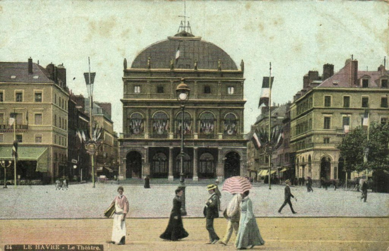 Carte postale ancienne Le Havre - La Theatre au Havre