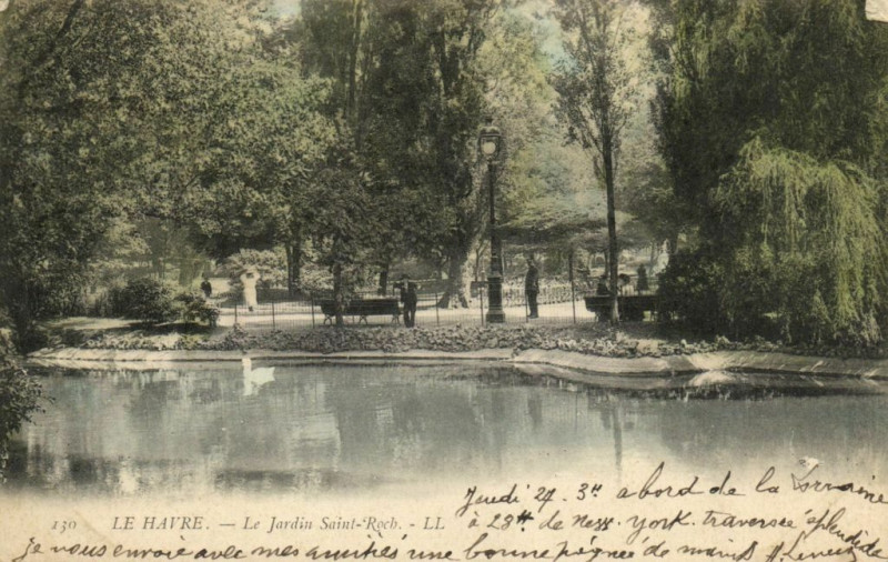 Carte postale ancienne Le Havre - Le Jardin Saint-Roch au Havre