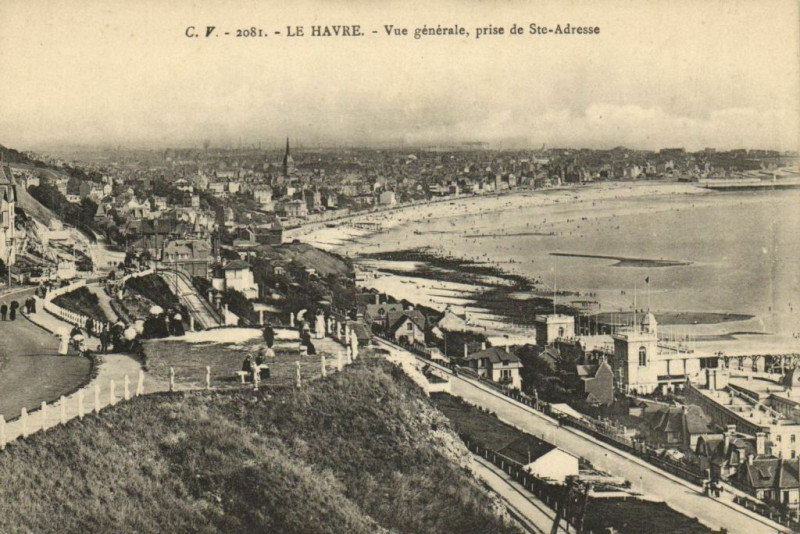 Carte postale ancienne Le Havre - Vue générale prise de Sainte-Adresse au Havre